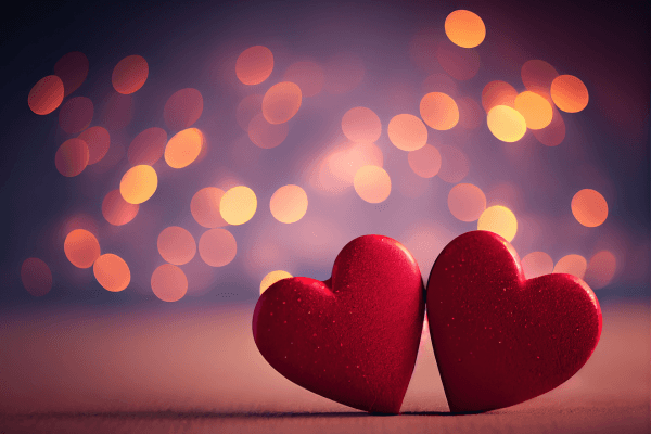 Zwei Herzen als Symbol für eine langjährige Beziehung.